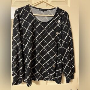 Adrienne Vittadini Asymmetrical Button Top